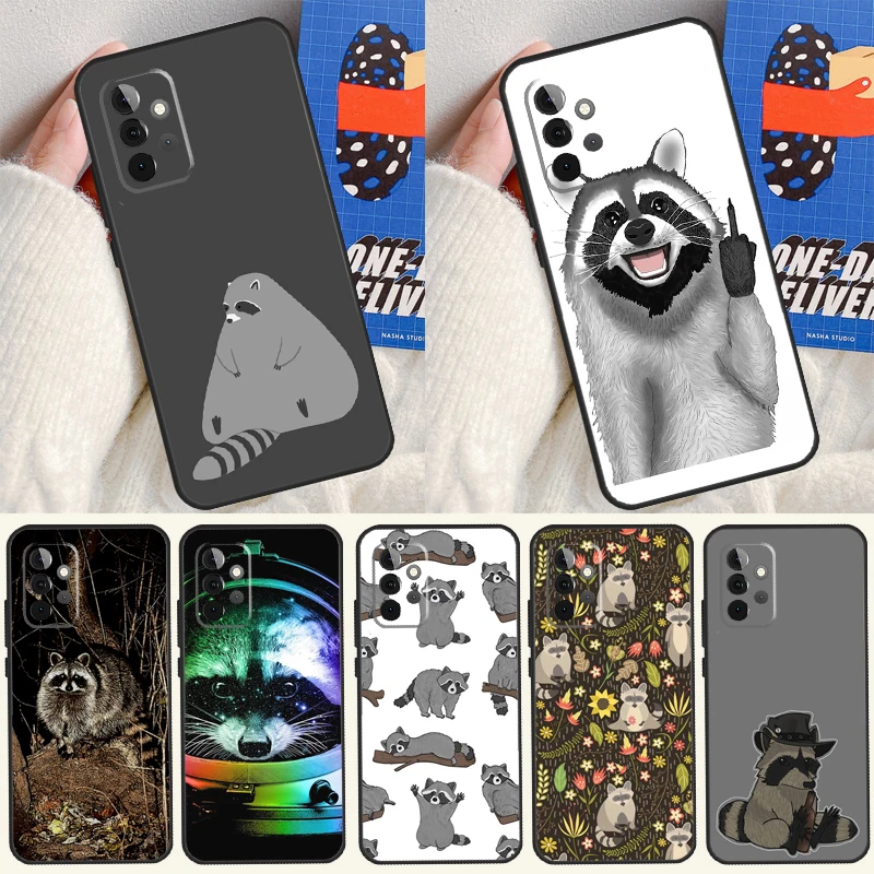 Cartoon Raccoon Kawaii For Samsung Galaxy A52S A33 A53 A73 A12 A22 A32 A52 A72 A21S A71 A51 A70 A50 Phone Case