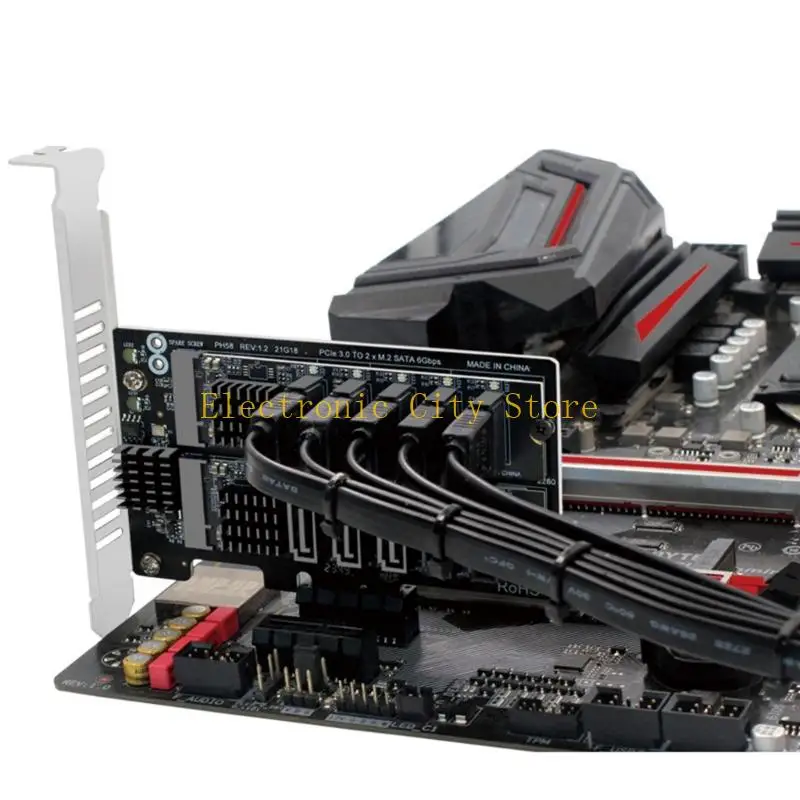 M.2 إلى بطاقة توسيع PCIE 10 محول المنفذ 6GBPS نقل البيانات السريعة HU8D