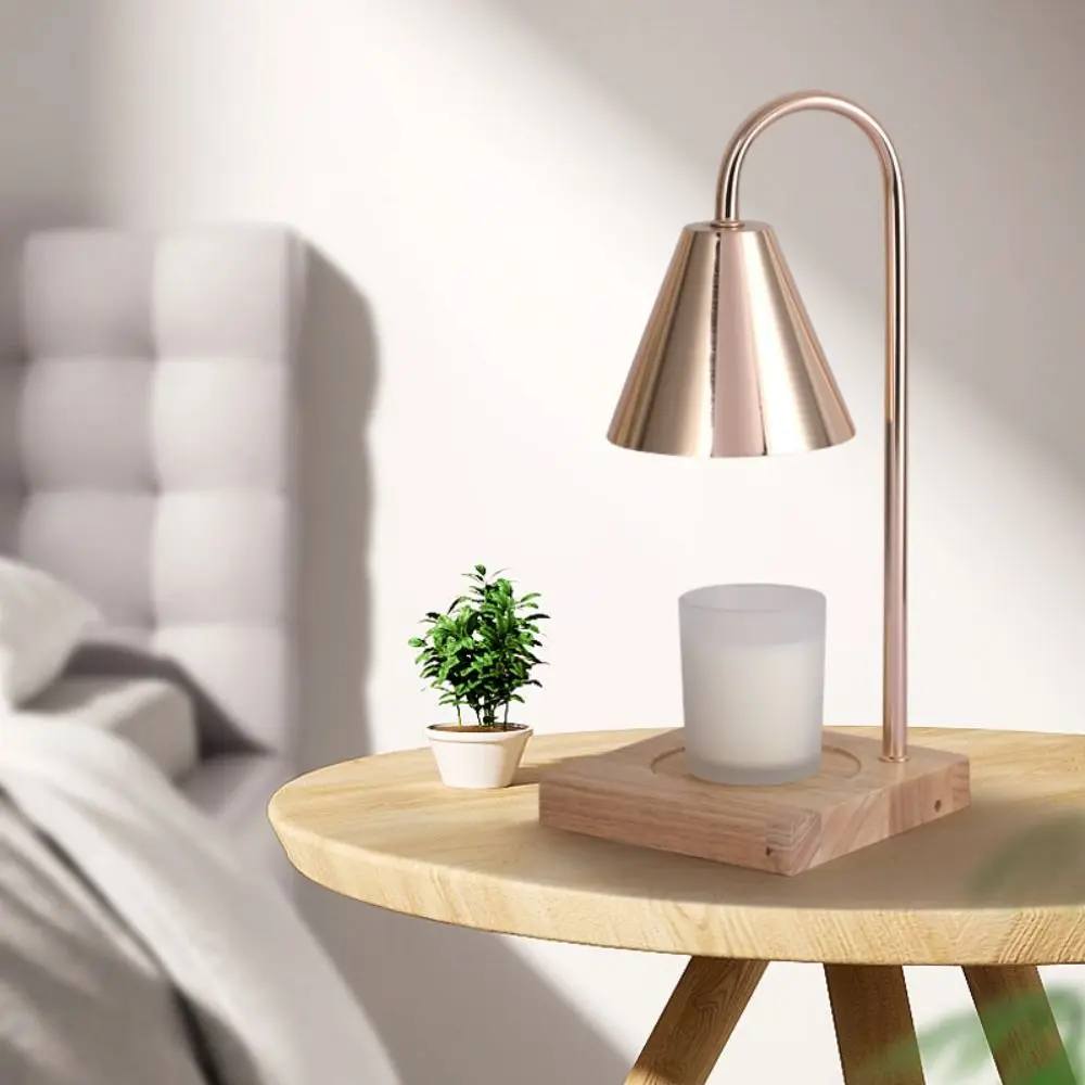 Aroma Diffuser Candle Warmer Lamp Aromatherapy Desk Lamp Candle Melt Warmer EU Plug Solid Wood Base Candle Heating Lamp Gift