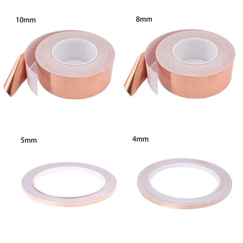 Y1UB Foil Tape Single-Sided Conductive Adhesive for Crafts Shielding Grounding for PDA PDP 4mm/5mm/8mm/10mm