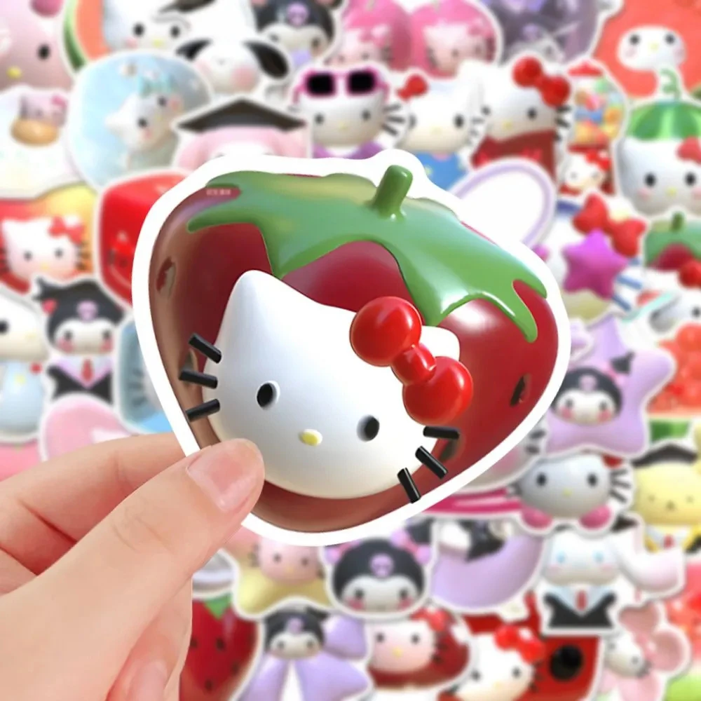 10/30/56pcs Cute Hello Kitty Kuromi My Melody Stickers Kawaii Girls Anime 3D Sanrio Decoration Decals Cartoon Stickers for Kids