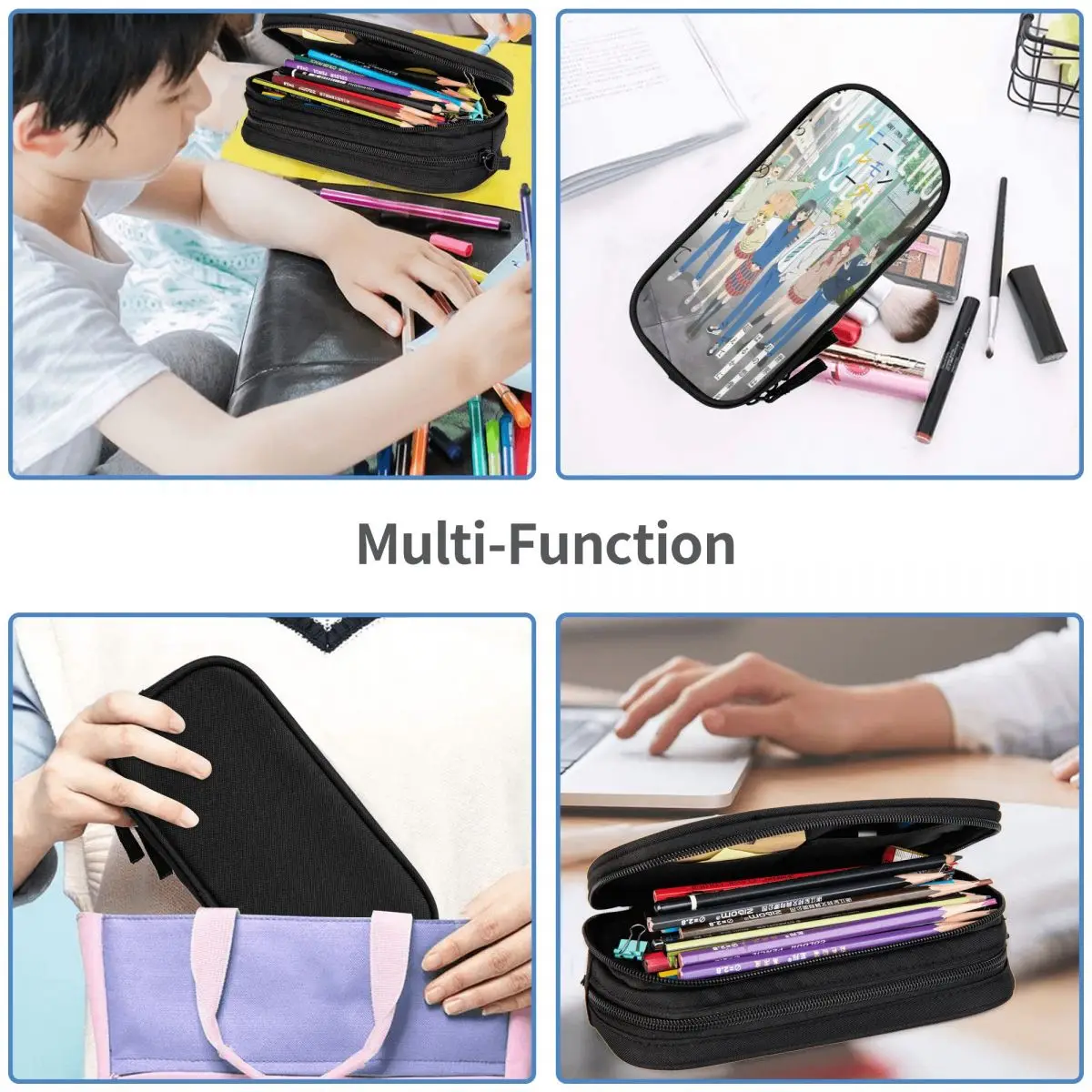 العسل الليمون الصودا أنيمي صندوق القلم طبقة مزدوجة سعة كبيرة الملحقات المدرسية صندوق رصاص هدية #5