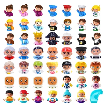 Große Größe Baustein Puppen Familie Prinzessin Arbeiter Charakter Figuren Kompatibel Duplo Kinder Kinder Pädagogisches Kreatives Spielzeug