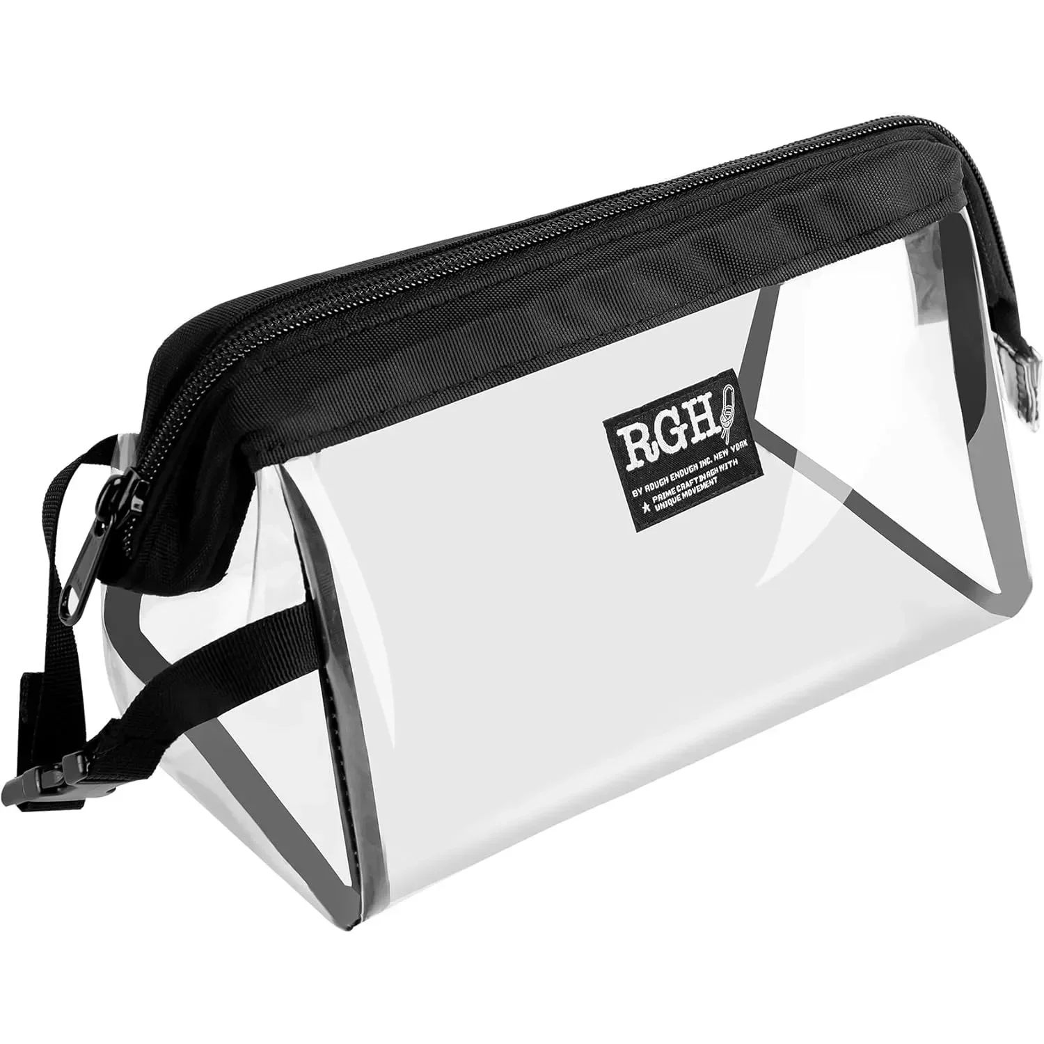 Rough Enough Clear Toiletry Bag for Women Travel Transparent Cosmetic Organizer with Portable Handle