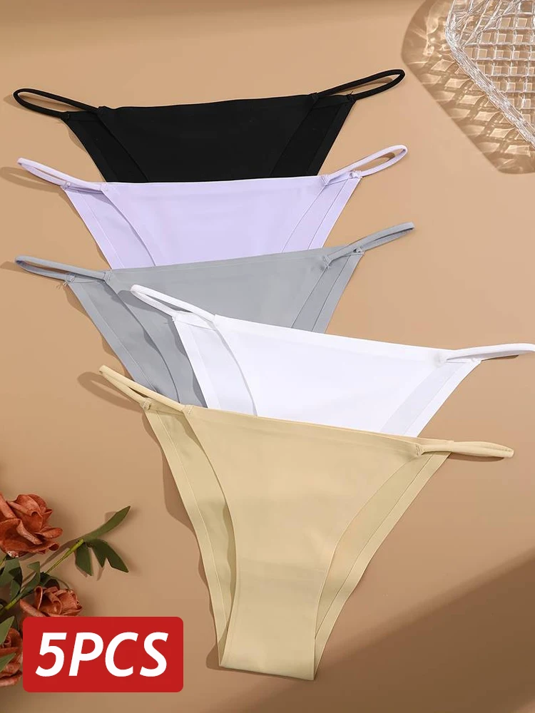 5PCS/Set Women Seamless Briefs Ultra Fabric Panties Sexy Low Rise Panties Female Breathable Soft Intimates Lingerie S-XL