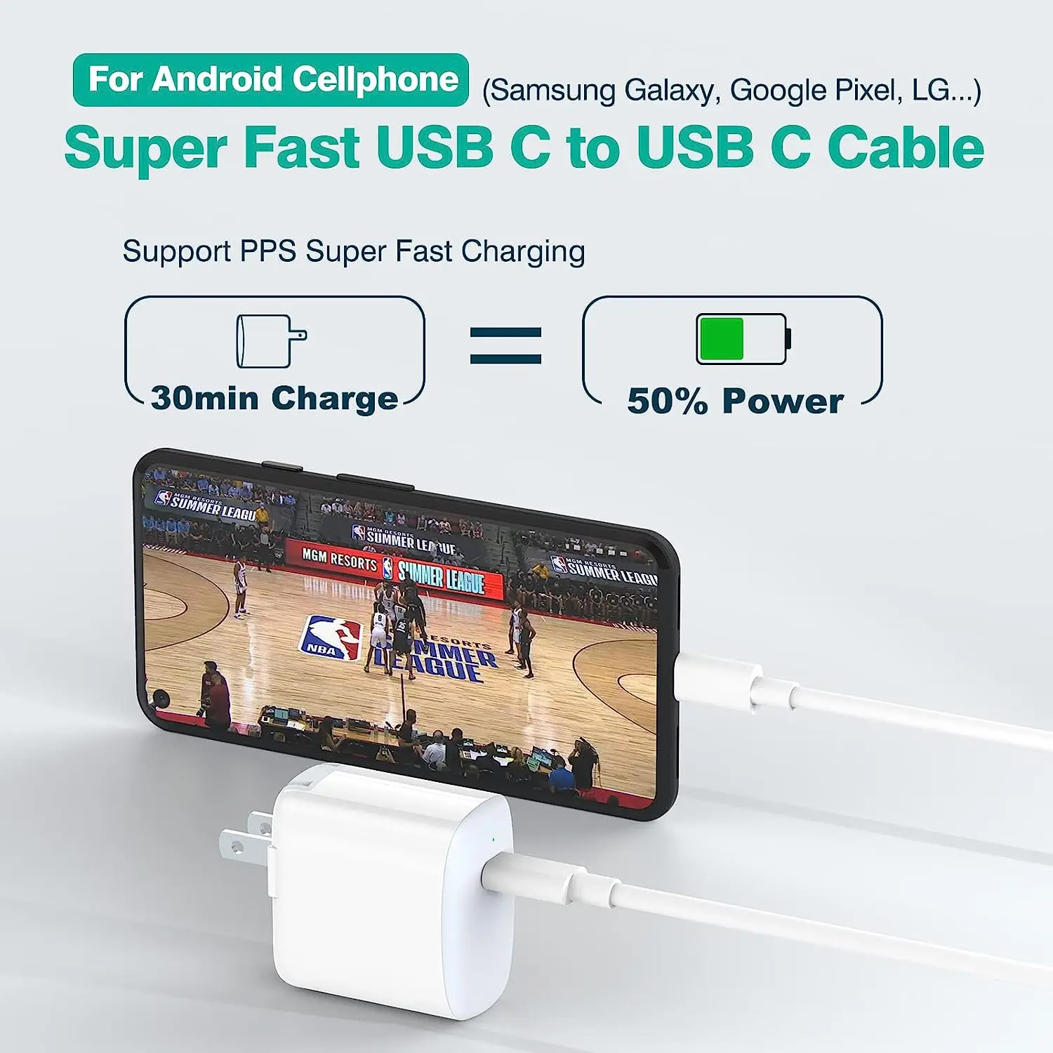 كابل MIZIQIER 5-Packs USB C إلى USB C، كابل شاحن Type-c 60W(3A) لهاتف iPhone 15/15 Pro/15 Plus/15 Pro Max، iPad Mini 6