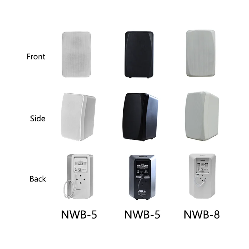 wall-mounted speaker 100V/8 multi-power 2.5-40 W black/white, waterproof and durable, suitable for hotel corridor amplification