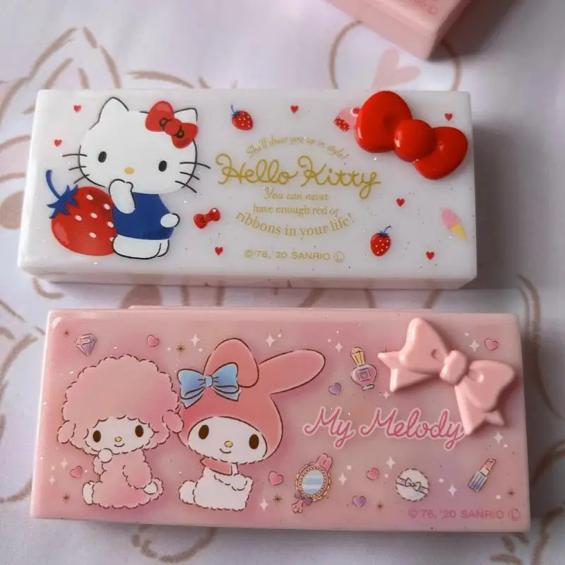 Kawaii Sanrio Hello Kitty Cotton Swab Storage Box My Sweet Piano My Melody Anime Cartoon Toothpick Thread Storage Box Girl Gifts