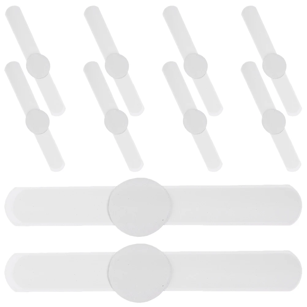 10 個の白いスラップブレスレットブランクスナップリストバンド DIY ペイントクラフトパーティー記念品アクセサリー軽量快適な肌に安全