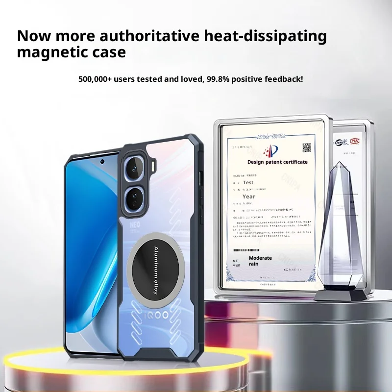 حافظة لهاتف vivo IQOO Neo11 غطاء مغناطيسي فاخر وشفاف للتبريد لهاتف IQOO Neo 11 ممتص للصدمات Funda #5