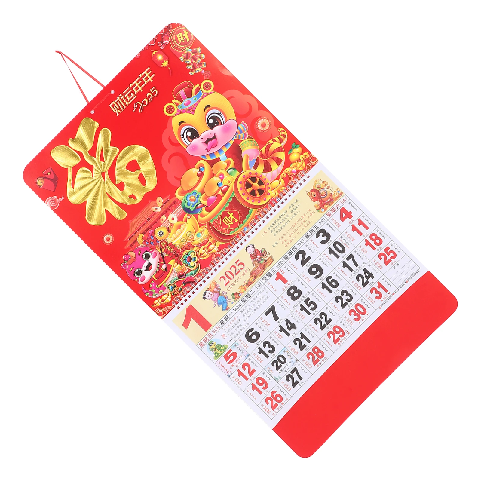 

Chinese Wall Calendar 2025 Year of The Snake Traditional Lunar New Year Hanging Planner Monthly Office Family Schedule Feng Shui