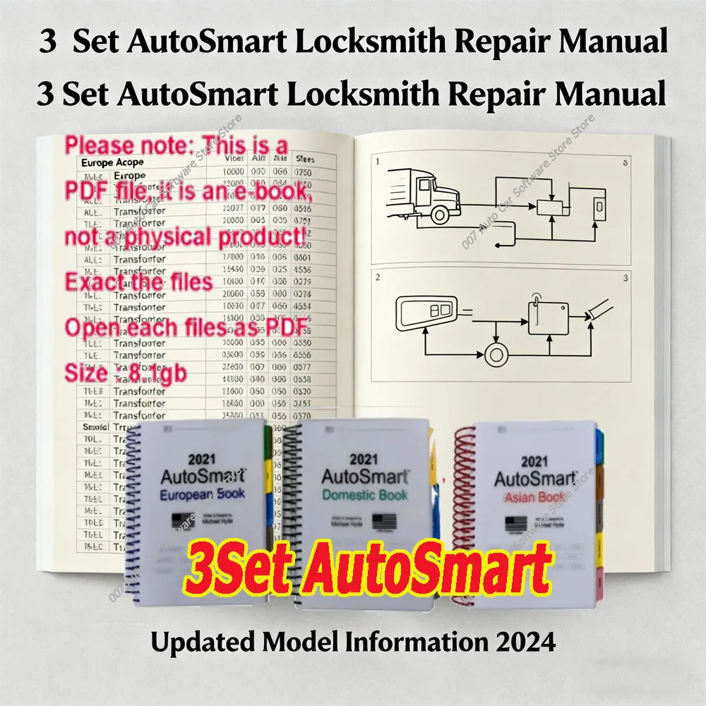 2021 AutoSmart 3 E Book Set by Michael Hyde - Automotive Locksmithing Programming for Asian European & Domestic Car Keys