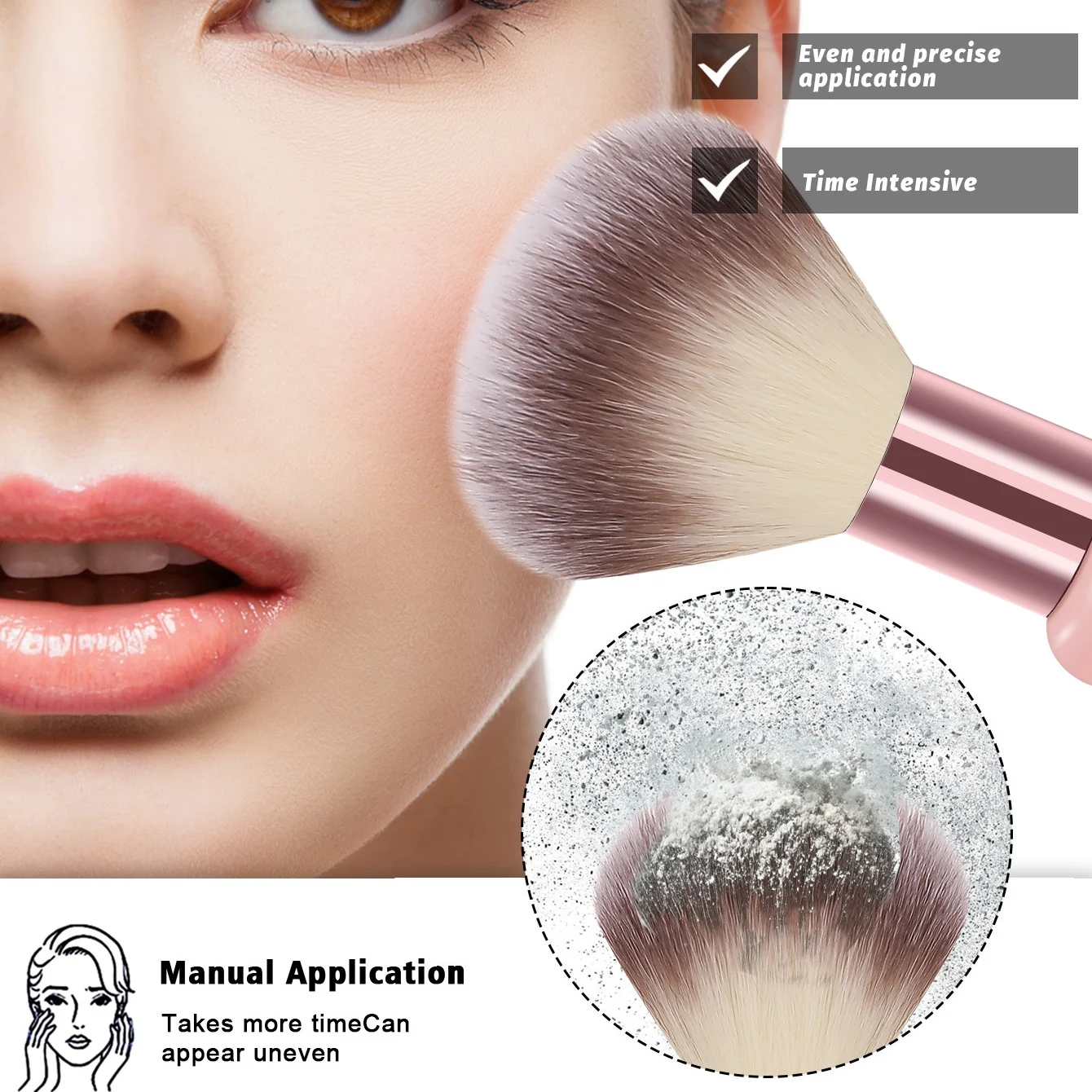 17mini makeup accessory kit, large powder brush, Makeup Sponges, round powder puffs, triangle powder puffs, makeup brush cleaning bowl