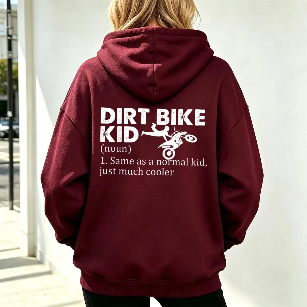 Dirt Bike Kid Definition Graphic Print Men's Sweatshirt Motocross Streetwear Autumn Winter Hoodie Funny Motocross Lover Gift Top