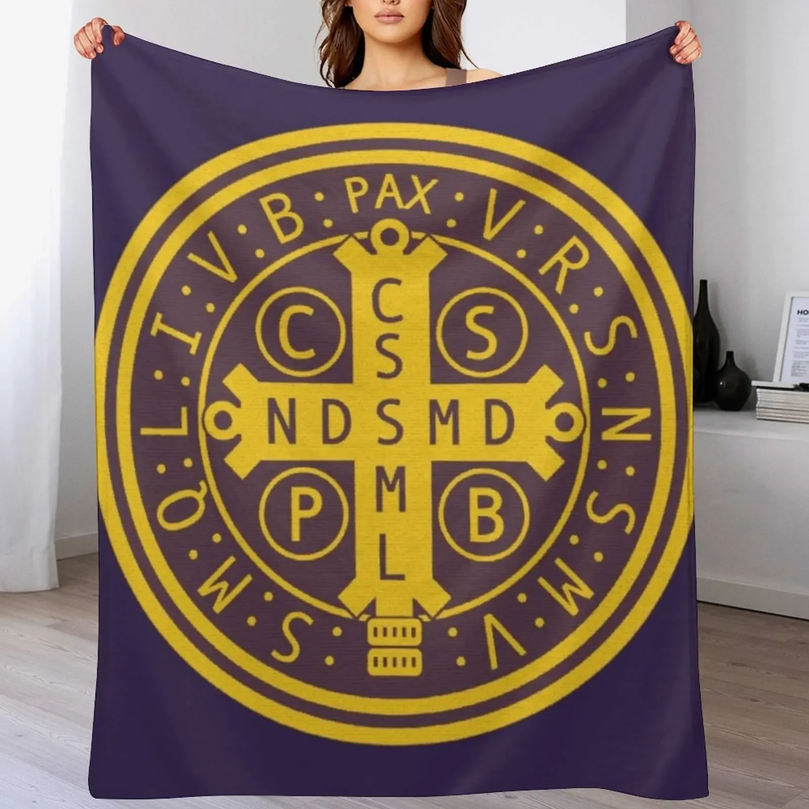 

Saint Benedict Medal Throw Blanket manga Thermals For Travel Sofa Throw christmas gifts Blankets