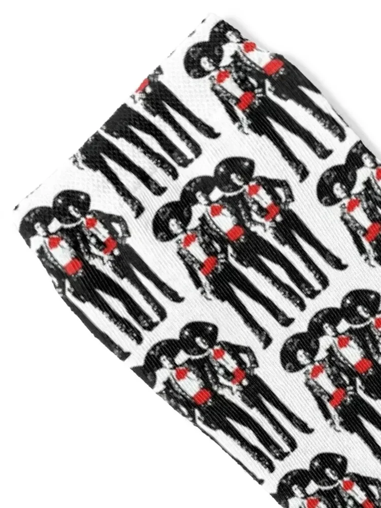Trois Amigos-Chaussettes Pop Art sur Chaussettes Rouges pour Homme et Femme, Cadeau de Noël