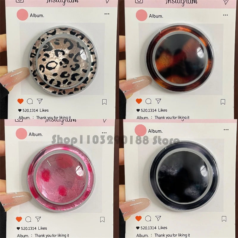 

INS Stylish Leopard Print Crystal Magnetic Holder Grip Tok Griptok Phone Stand Holder Support For iPhone Pad Magsafe Smart Tok