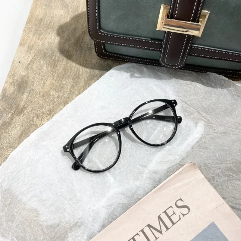 Japan Round Tea Glasses Frame Women No Makeup Fashion Anti-blue Glasses Men Contrasting Cute Decorative Glasses Eyeglasses