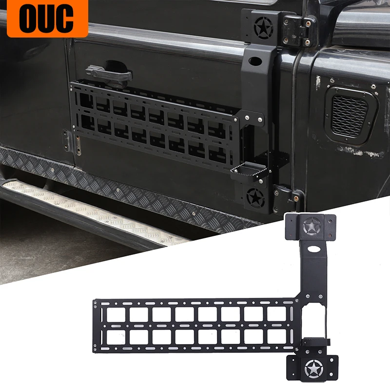 

Car Door Folding Hinge Step Foot Pedal For Land Rover Defender 90 110 130 Aluminum Alloy Car Roof Rack Step Exterior Accessories