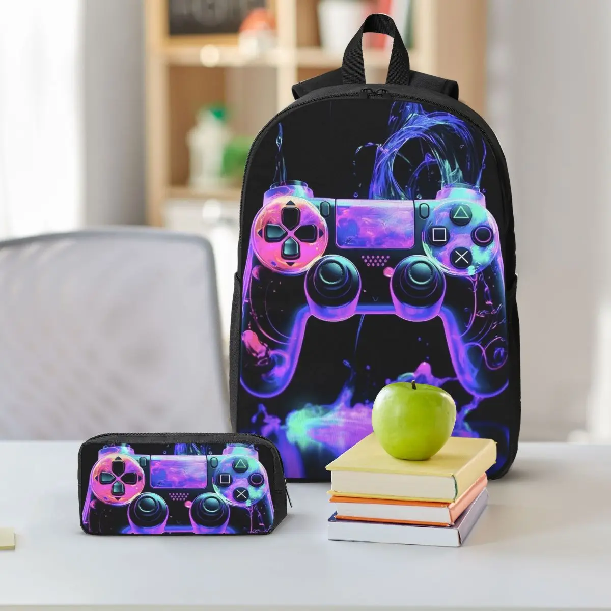 Gamer Life Gaming Backpack Student BookBag School Bag Shoulder Bags 3ps Insulated Lunch Bag Pencil Case