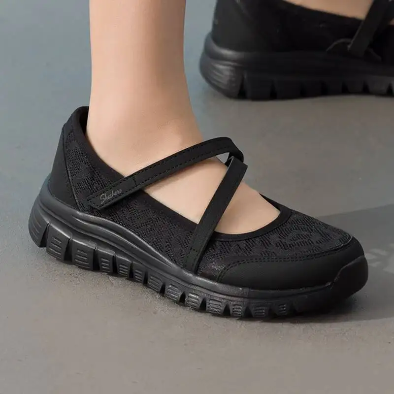 Skechers Ladies Lightweight Mary Jane Casual Sneakers Shock Absorbing Non Slip Daily Work Comfort Walking Shoes 100967-BBK