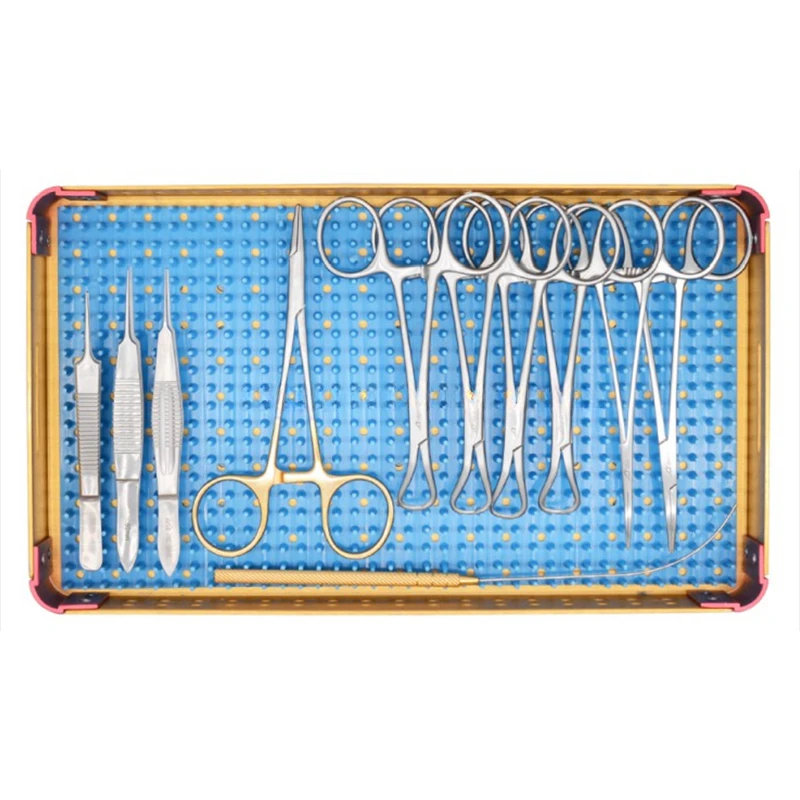 Ophthalmic Double Eyelid Surgery Instruments Set 21pcs Blepharoplasty Set with Sterilization Box