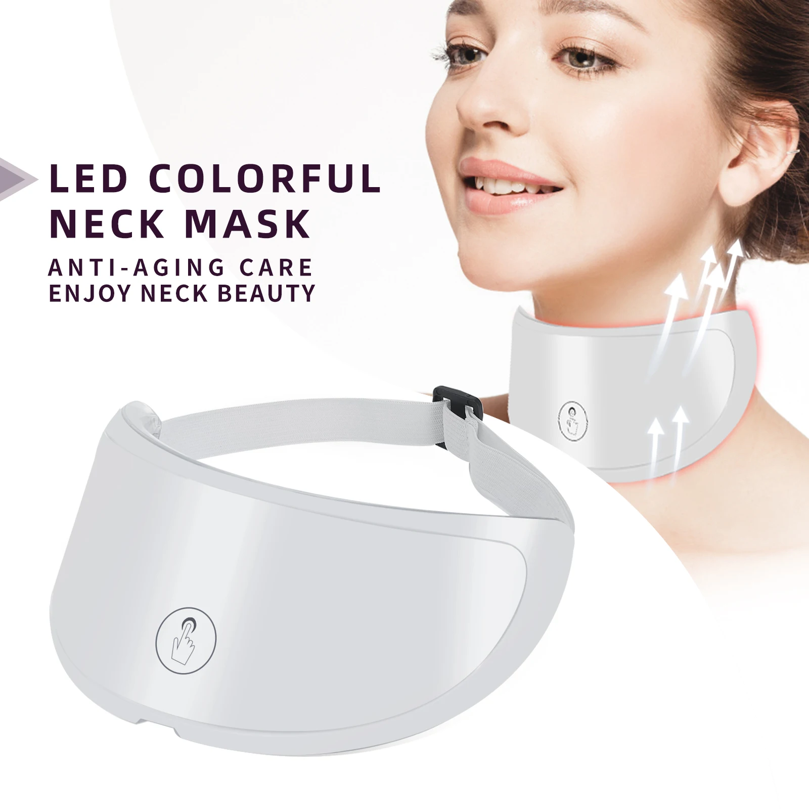 Dispositivo de belleza para el cuello, máscara de estiramiento del cuello, fotón LED, antienvejecimiento, ilumina la piel, masajeador Facial, cuidado de la piel del cuello