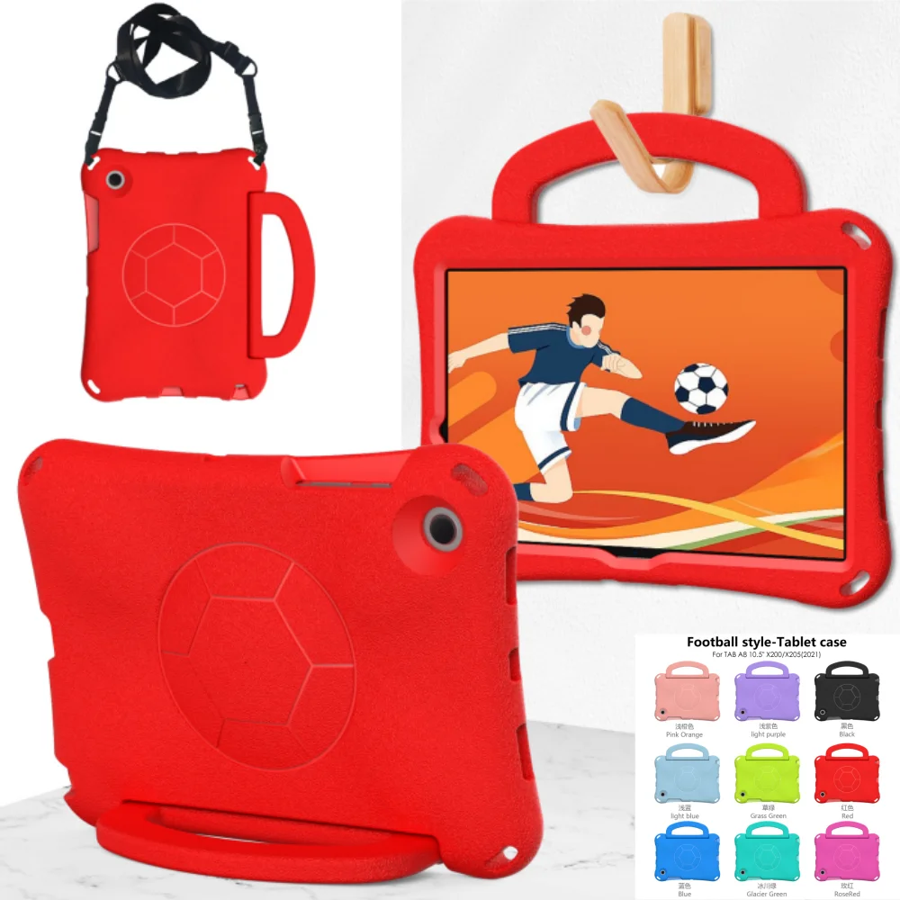 

Детский чехол из ЭВА для Samsung Galaxy Tab A8 10,5 дюймов SM-X200 X205 X207 2022, противоударный чехол-подставка с футбольной сеткой и ремешком