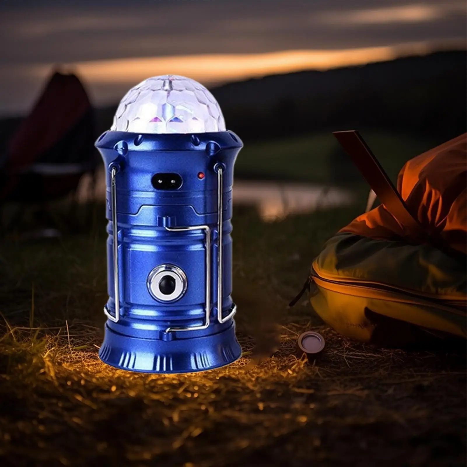 فانوس التخييم القابل لإعادة الشحن LED فانوس محمول ملون متعدد الأغراض مصباح حفلة للمشي تسلق الصيد نزهة الفناء #3