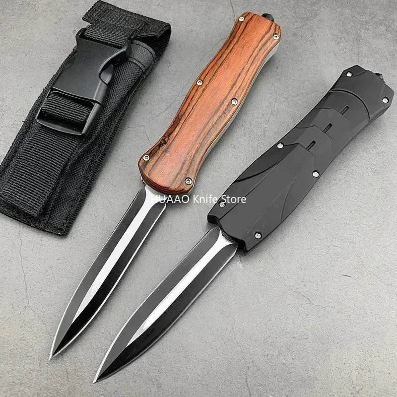 BM A016 Folding Blade Knfie Assisted Opening D2 Blade Wood Handle Hunting Knife Camping Self Defense EDC Multitool Tools Gift