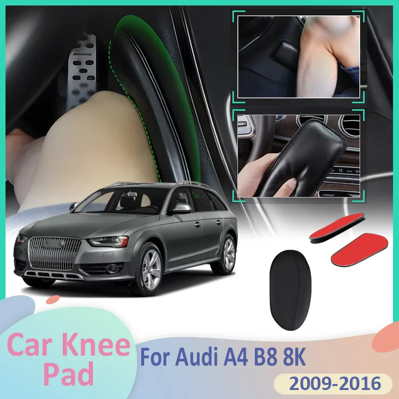 

For Audi A4 B8 8K 2009~2016 2012 2015 Car Leg Knee Pads PU Foot Lether Center Control Elbow Cushions Auto Armrest Thigh Supports