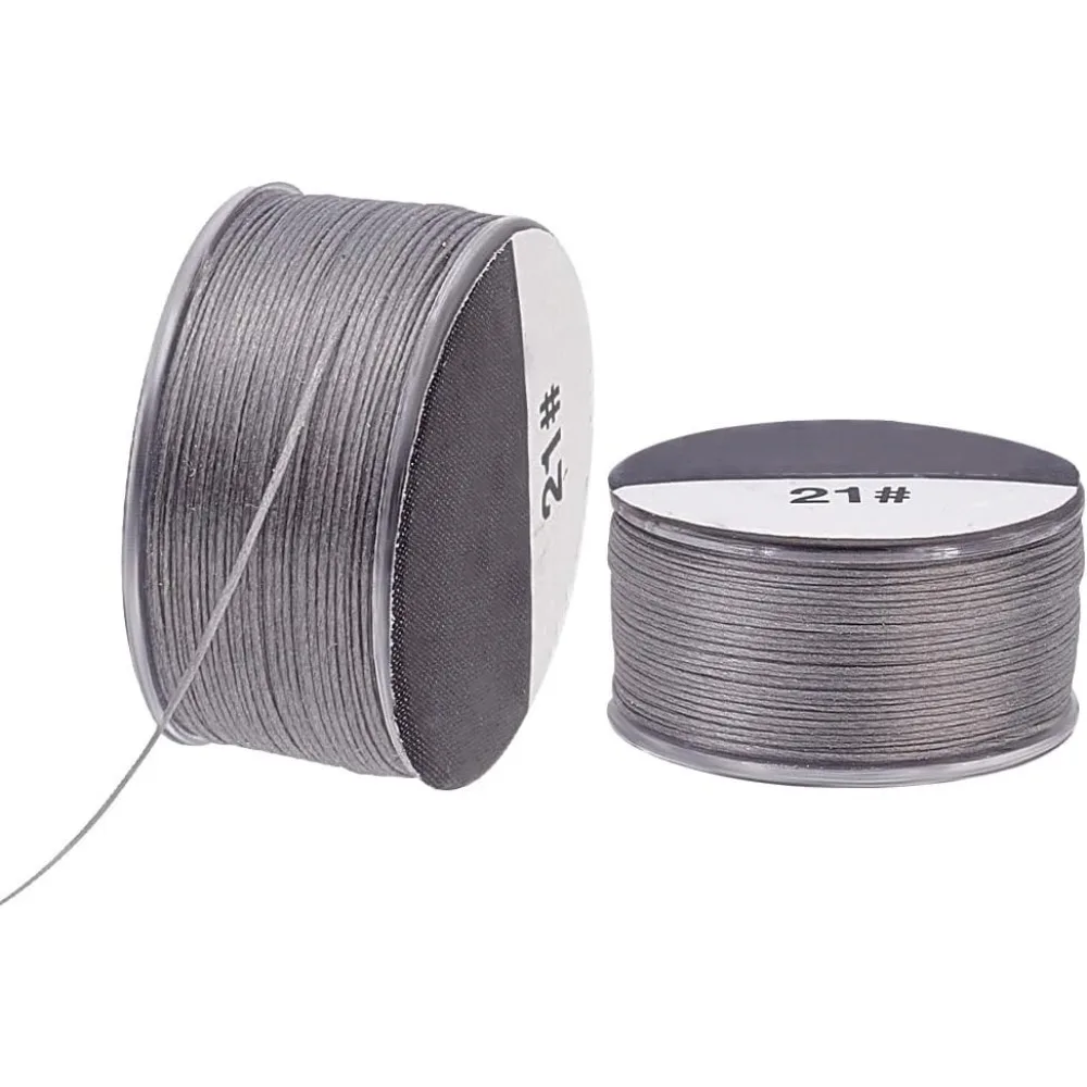 

0.1mm Nylon String - 100 Yards Beading Thread for Bracelet Making Leather Stitching Jewelry - Dark Gray