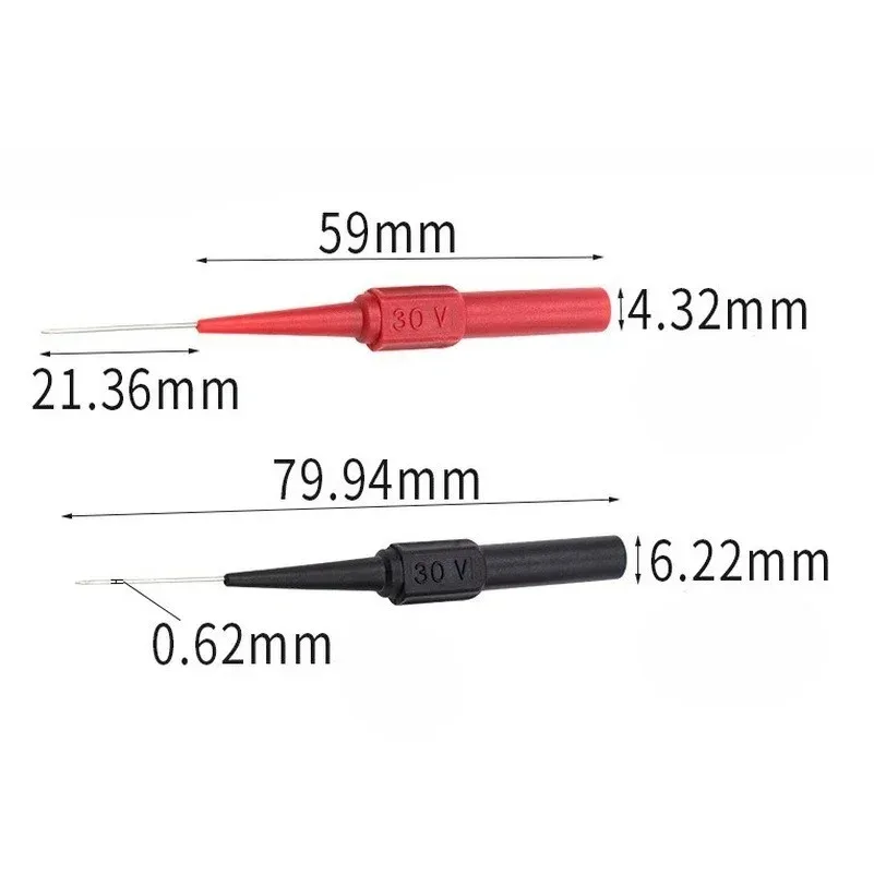 30V Tip Probes Car Diagnostic Tools Auto Multimeter Test Leads Extention Back Piercing Needle Tip Probes Machine 0.7MM