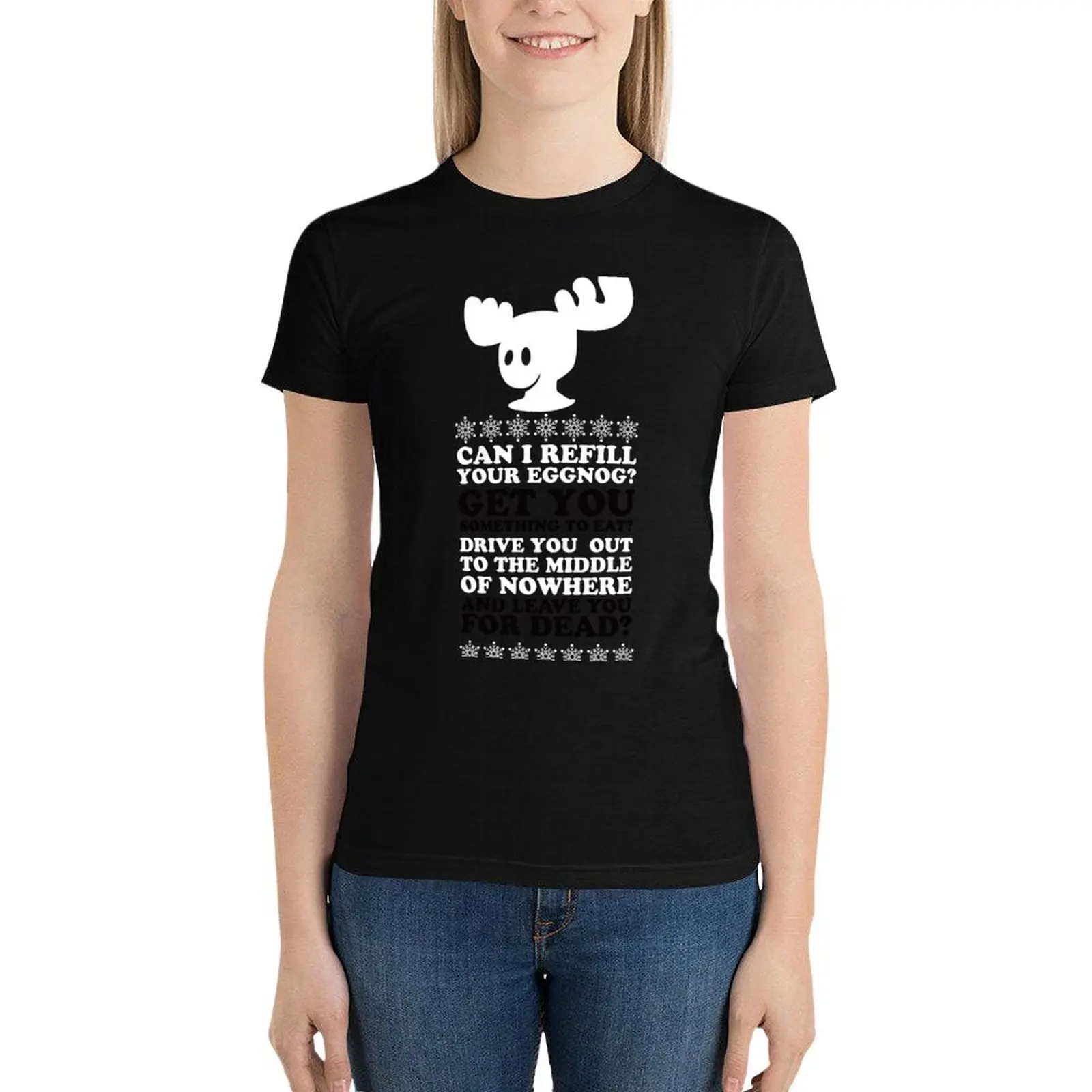 Can I Refill Your Eggnog? T-Shirt Short sleeve tee kawaii clothes tees anime clothes t-shirt dress for Women plus size