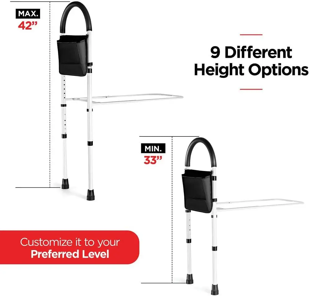 إطار حديدي قابل للطي، سرير جانبي محمول، واقي مصد للصدمات، سكة مستشفى بجانب السرير، مساعدة القضبان الجانبية للسرير #3