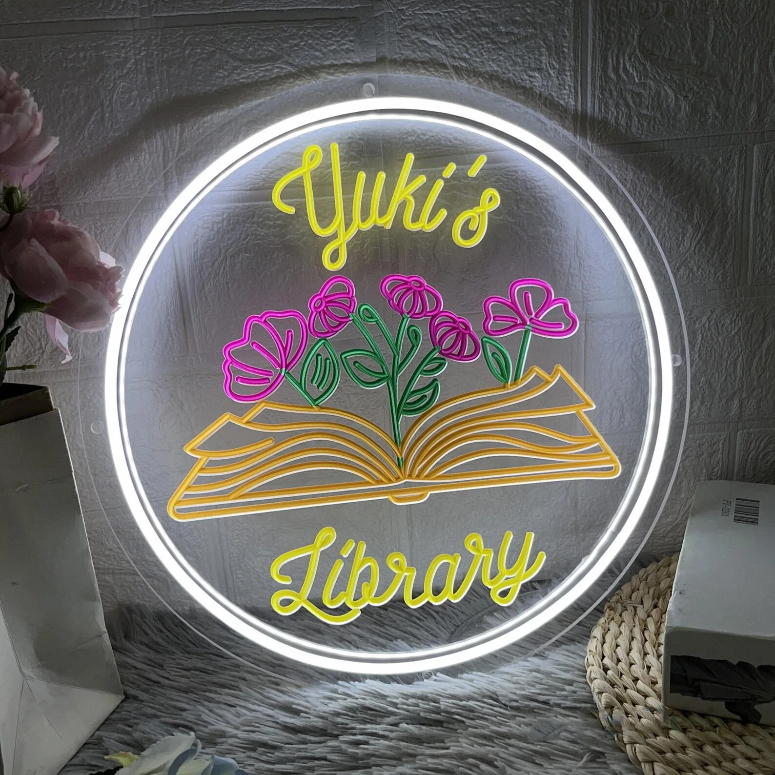 

Custom Name Library Neon Sign,Colorful Home Library Bookshelf Decor,Library Reading Corner Decor, Book Lover gift