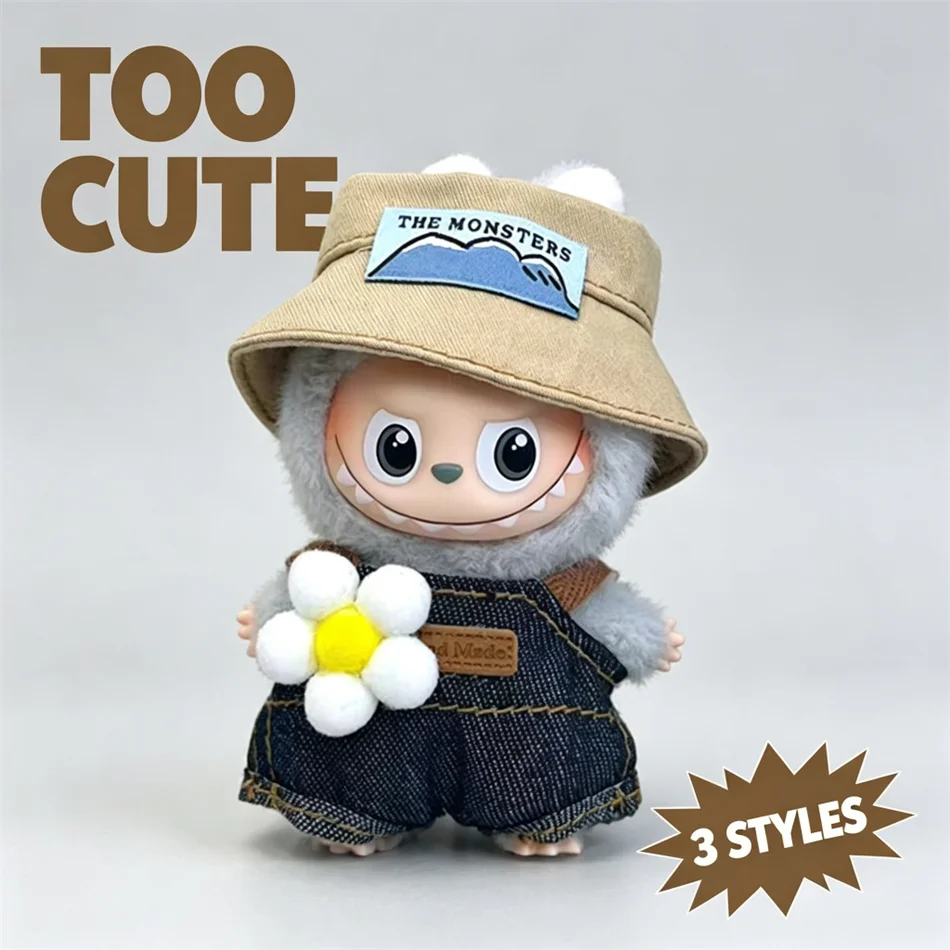 New Labubu Clothes The Monsters, 3 Styles Cute Doll Outfit Set for 10cm Labubu, Handmade Soft Fabric Doll Accessories Gift