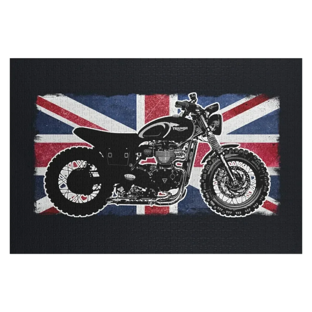 

Custom Scrambler British Flag Muscle Bikes Scrambler Bikes Jigsaw Puzzle Wooden Boxes Personalised Puzzle