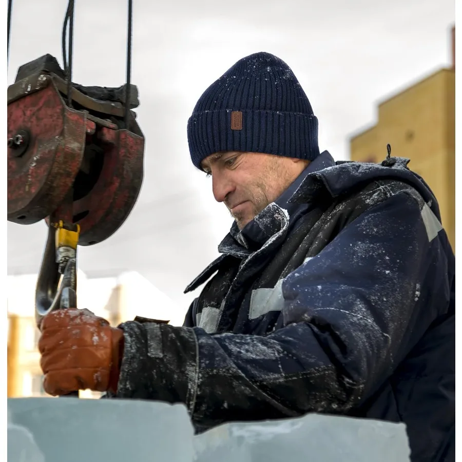 Wmcaps Gorro cálido para hombres y mujeres Gorro con forro polar Gorros cálidos de invierno Gorro con puños de punto de moda unisex
