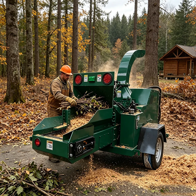 Wood Chipper Heavy Duty Mobile Orchard Brush Waste Shredding Equipment