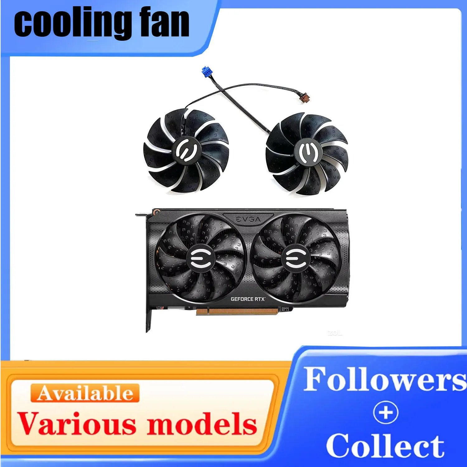 88MM PLA09215S12H PLD09220S12H RTX3060 Ti XC GAMING fan suitable for EVGA RTX3050 3060 3060Ti XC BLACK GAMING graphics card