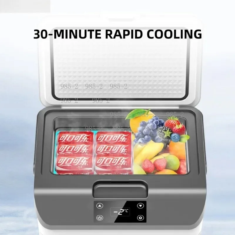 15L-B Portable Car Refrigerator, 12V 24V Digital Display Mini Fridge Freezer for Vehicle