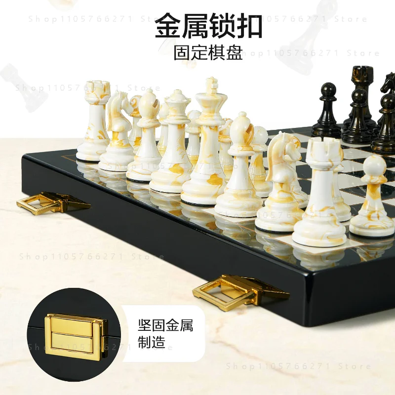 高級木製チェスセット、大理石チェス盤、手彫り、加重ベース、豪 - Chess Set Wooden のレビューと価格