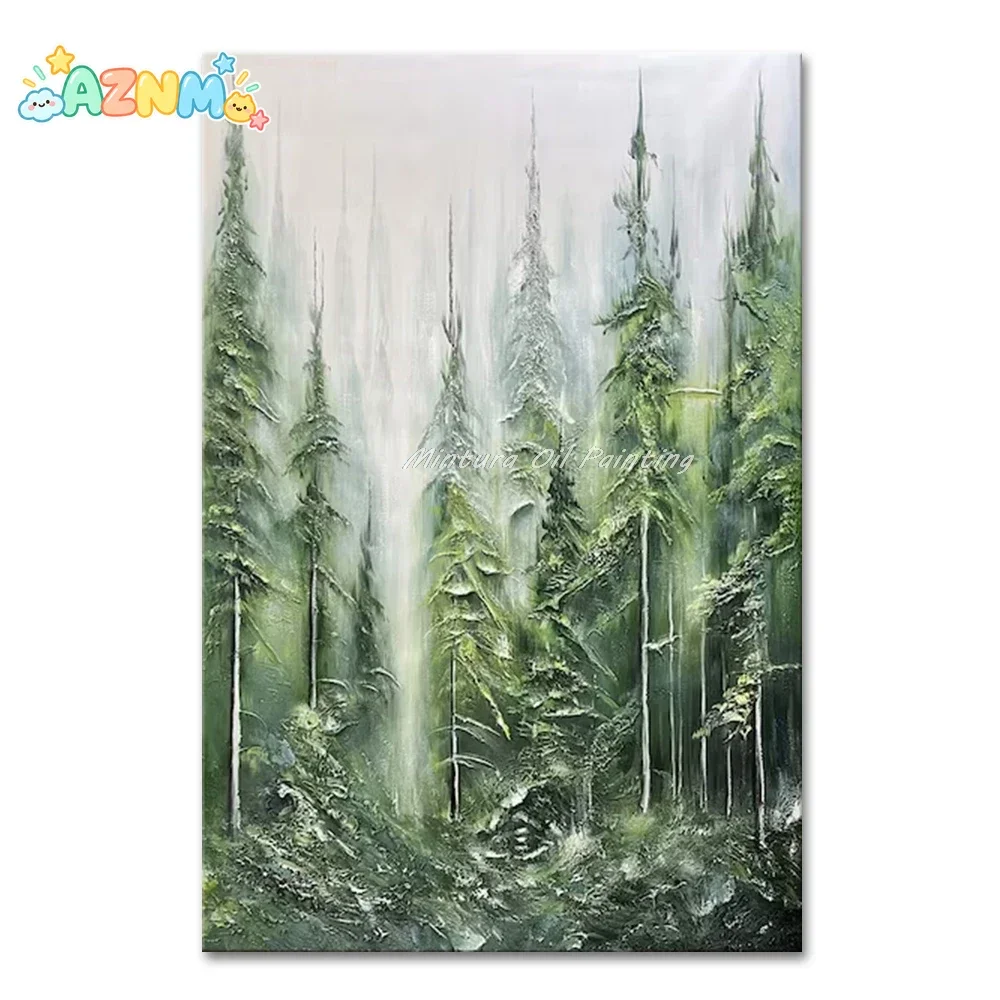 Mintura,Handpaintd Abstract Texture Green Tennis Court Oil Painting on Canvas,Modern  Art Poster,Wall Picture,Home Decor