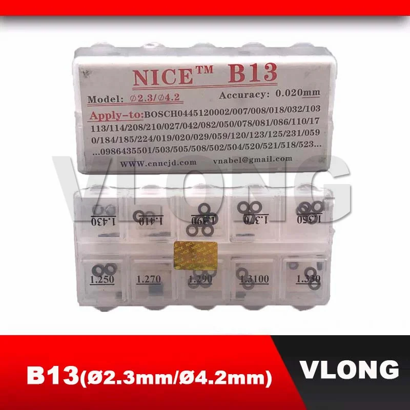 B13 1.40-1.58mm Adjusting Shim Diesel Fuel Injector Adjustment Shims B13 Gaskets Washers B13 Injector Repair Shim 50PCS/BOX