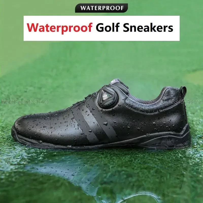 Pgm Training Golf Shoes Men\'S Waterproof Golf Shoes Male Rotating Shoelaces Sports Sneakers Man Non-Slip Trainers 3 Styles