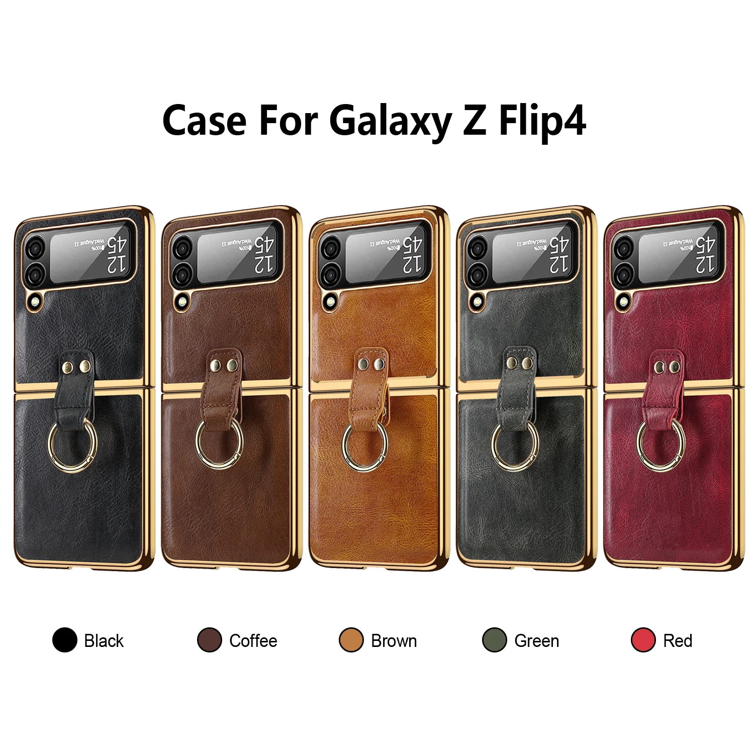 Luxury Business Retro Leather Case for Samsung Galaxy Z Flip 3/Z Flip 4 Folding Screen Shockproof Protective Cover Funda