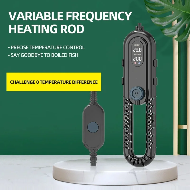 Aquarium Submersible Heater Fish Tank frequency conversion  Adjustable Water Heating Rod Constant Temperature Control