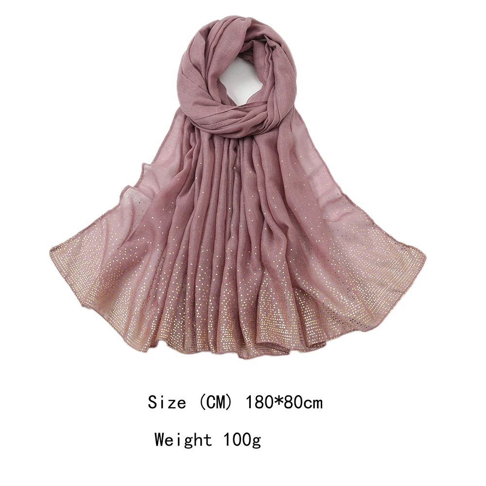 Cotton Voile Scarf Ladies New Elegant Glitter Shiny 80*180CM Sequins Decoration Sunscreen High Quality Spring Summer Thin Shawls