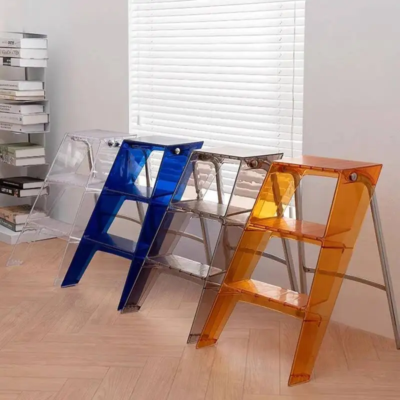 

Step Folding Plastic Ladders Portable Kitchen Kids Mini Lightweight Step Stools Multi Function Indoor Escalera Home Furniture